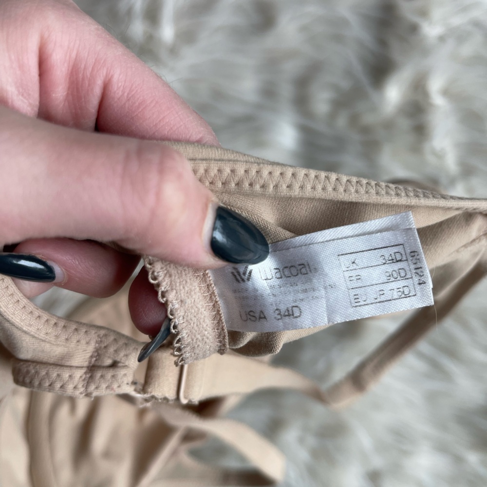 Wacoal Front Close Racerback Underwire Bra Beige 34D - Picture 5 of 5